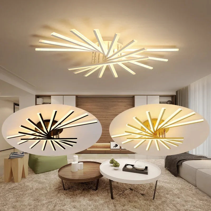 Afralia™ Modern LED Ceiling Chandelier Indoor Lighting for Living Room Bedroom, Lustre Lights