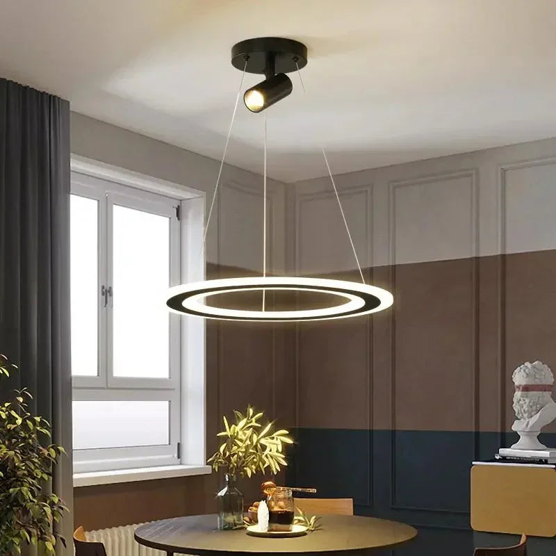 Afralia™ Nordic Design LED Bedroom Pendant Light Chrome - Minimalist Restaurant Chandelier