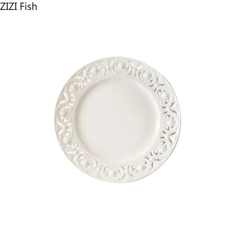 Afralia™ Ceramic Breakfast Plate for Home Kitchen & Restaurant Dining