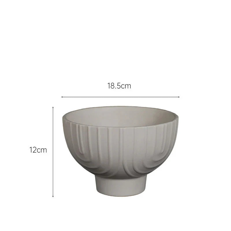 Afralia™ Ceramic Fruits Bowl Tray, Breakfast Dinner Plates, Hotel Restaurant Fruit Plate