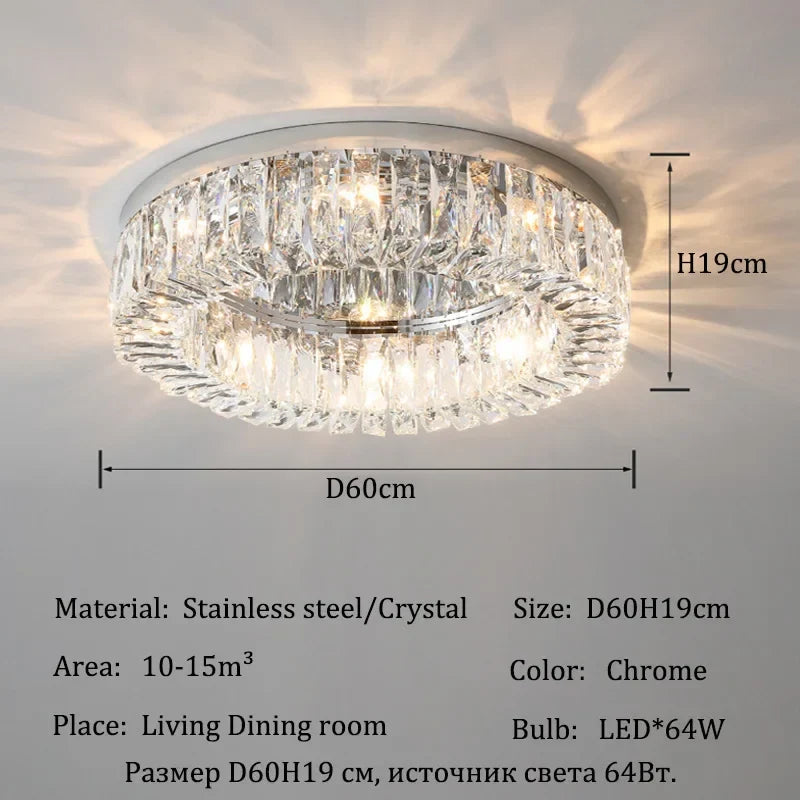 Afralia™ Crystal LED Ceiling Lights: Luxury Home Lighting for Living & Dining Room, Bedroom Decor