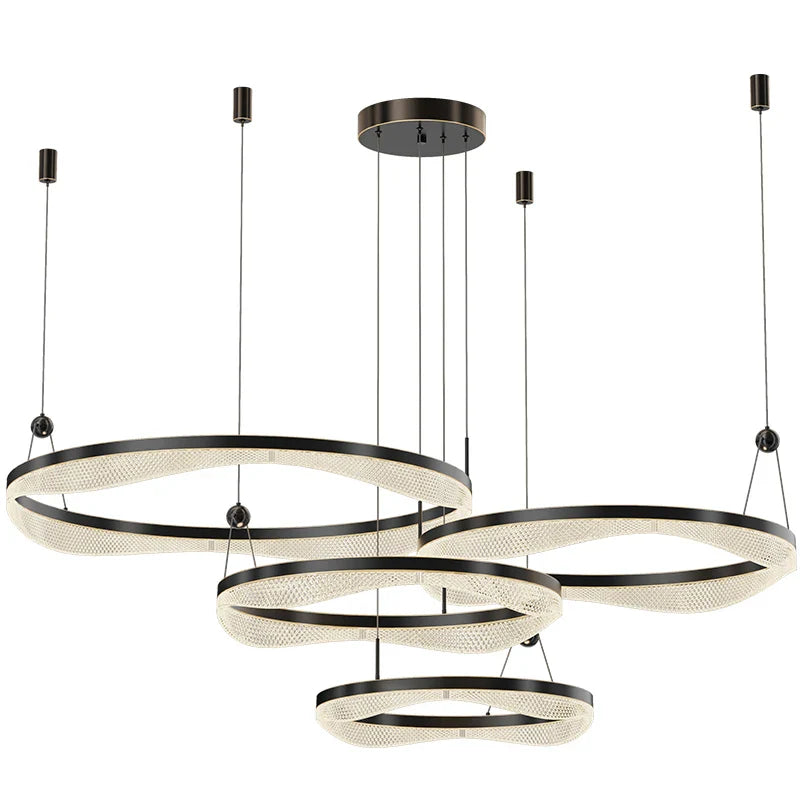 Afralia™ LED Ring Pendant Chandelier for Living Room Bedroom and Dining Room
