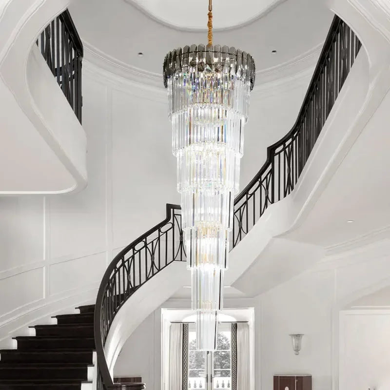 Afralia™ Crystal LED Pendant Chandelier for Modern Home Decor.