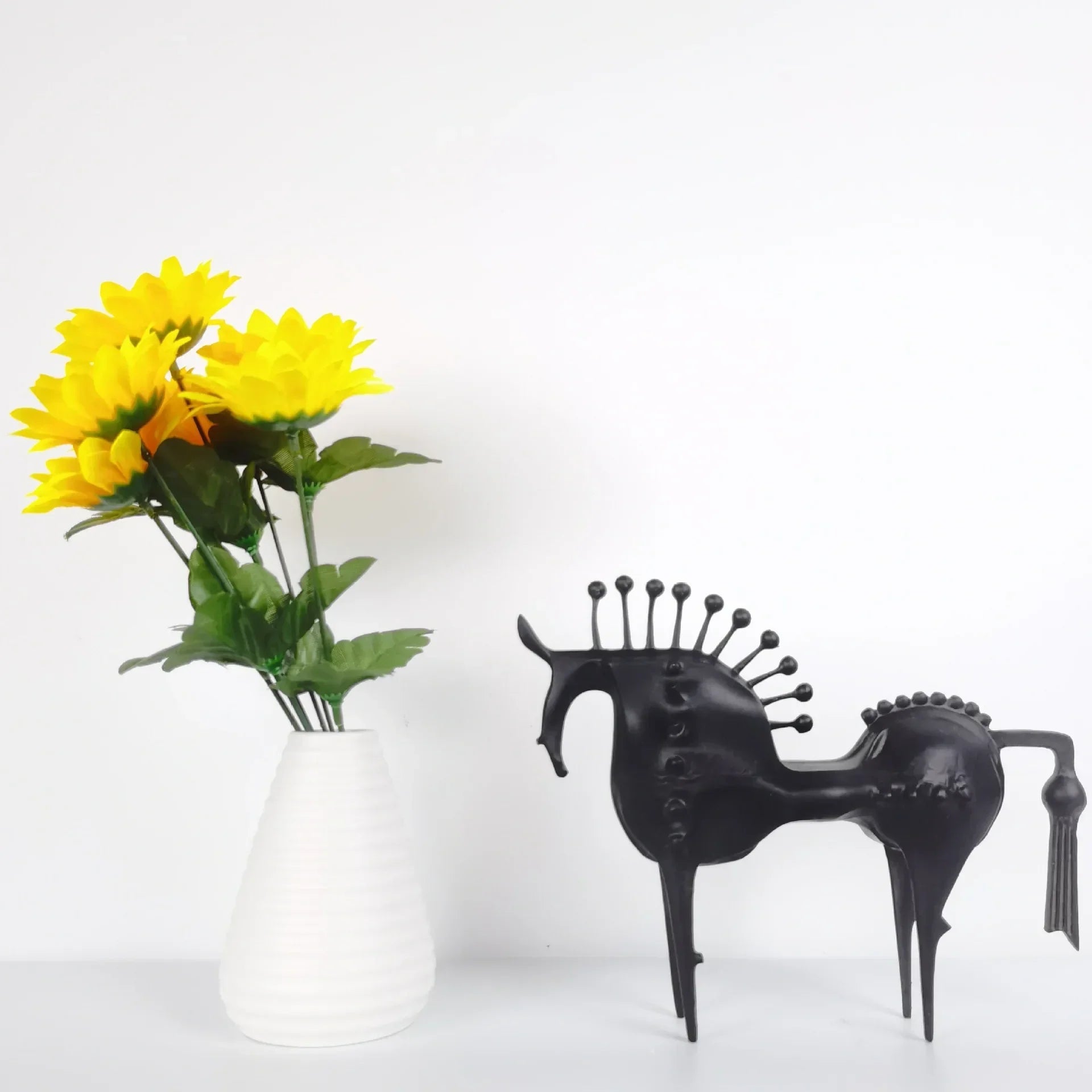 Afralia™ Metal Horse Sculpture Decorative Figurine Abstraction Home Decoration