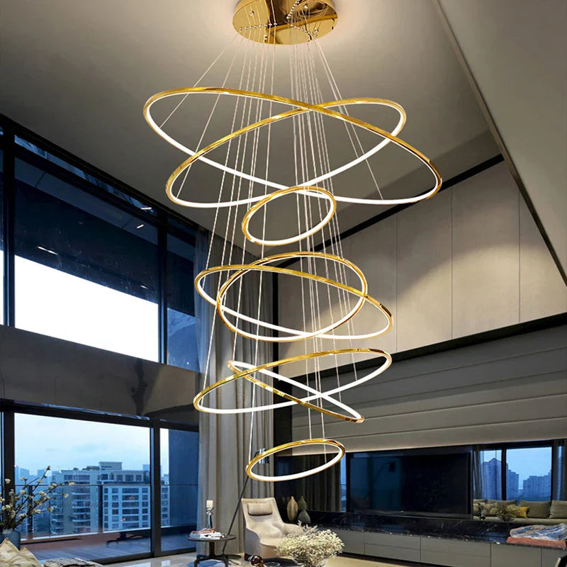 Afralia™ Nordic Stair Chandelier Living Room Bedroom Dining Room Pendant Ceiling Light