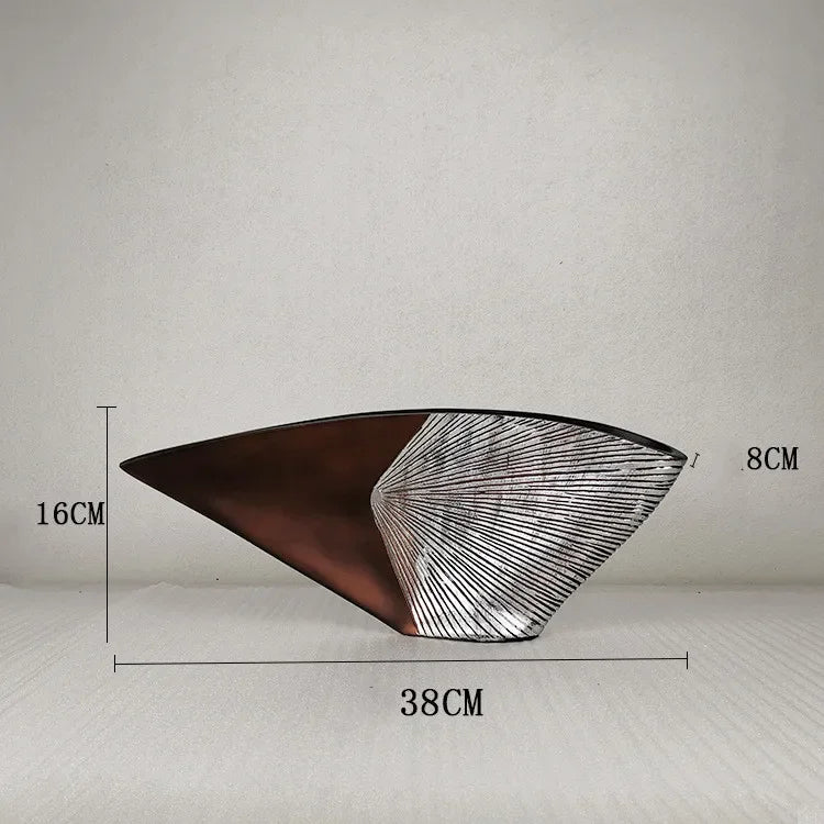 Nordic Style Resin Vase - Fan-shaped Decorative Craft for Home Decor by Afralia™