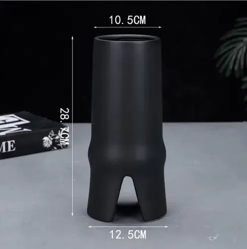 Afralia™ Elegant Striped Ceramic Vase TV Cabinet Crafts Hydroponic Home Decor Gift