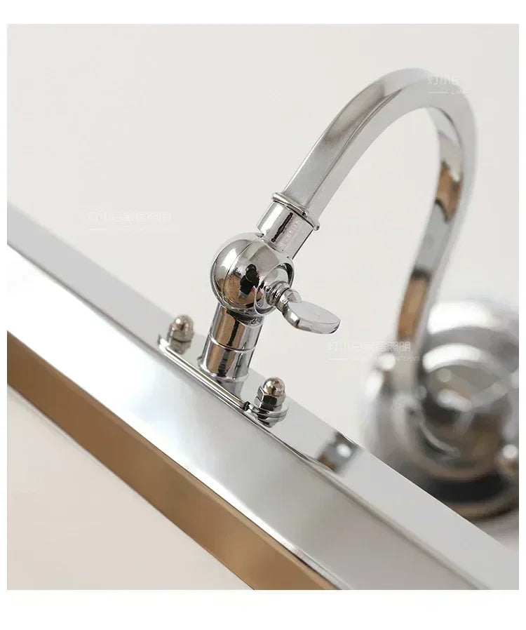 Afralia™ Modern Gold Mirror Headlight Wall Light for Bedroom and Picture Art Deco