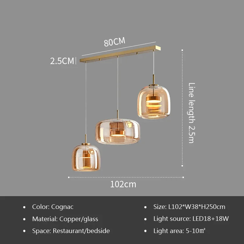 Afralia™ Nordic Glass Pendant Lights Luxury Chandeliers for Modern Restaurant Lighting