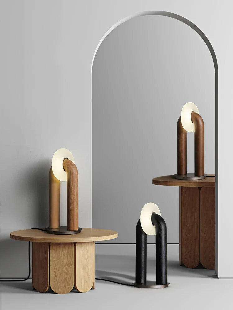 Afralia™ Wood Table Lamp Dimmable Touch Control LED Lighting for Home Decor