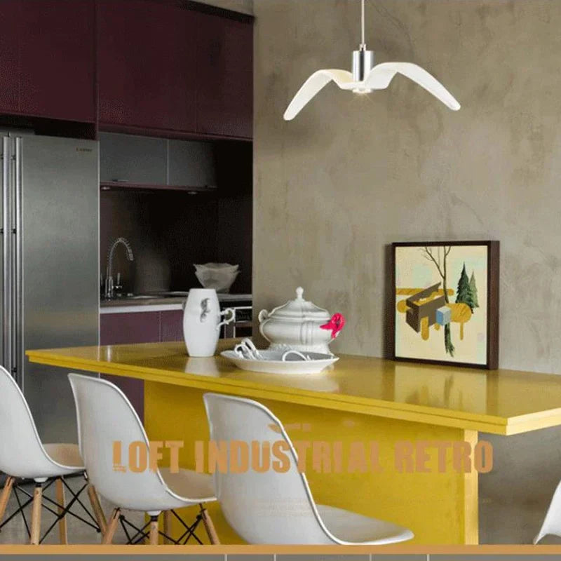 Afralia™ Seagull Design LED Chandelier for Bar/Kitchen Creative Bird Ceiling Light