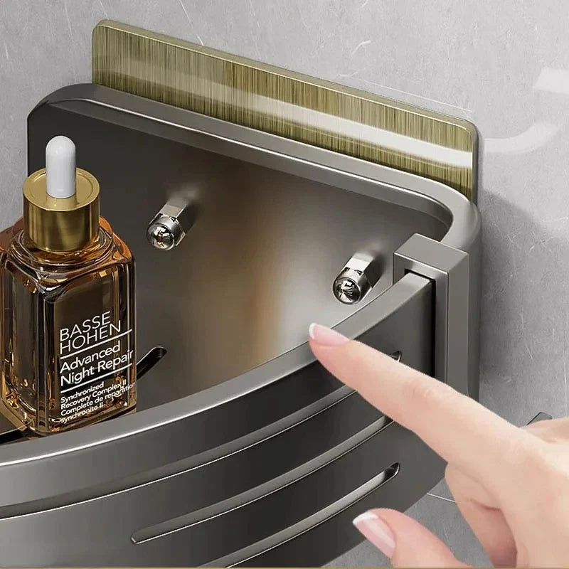 Afralia™ Corner Shelf Organizer: Wall Mounted Storage Rack for Bathroom and Kitchen