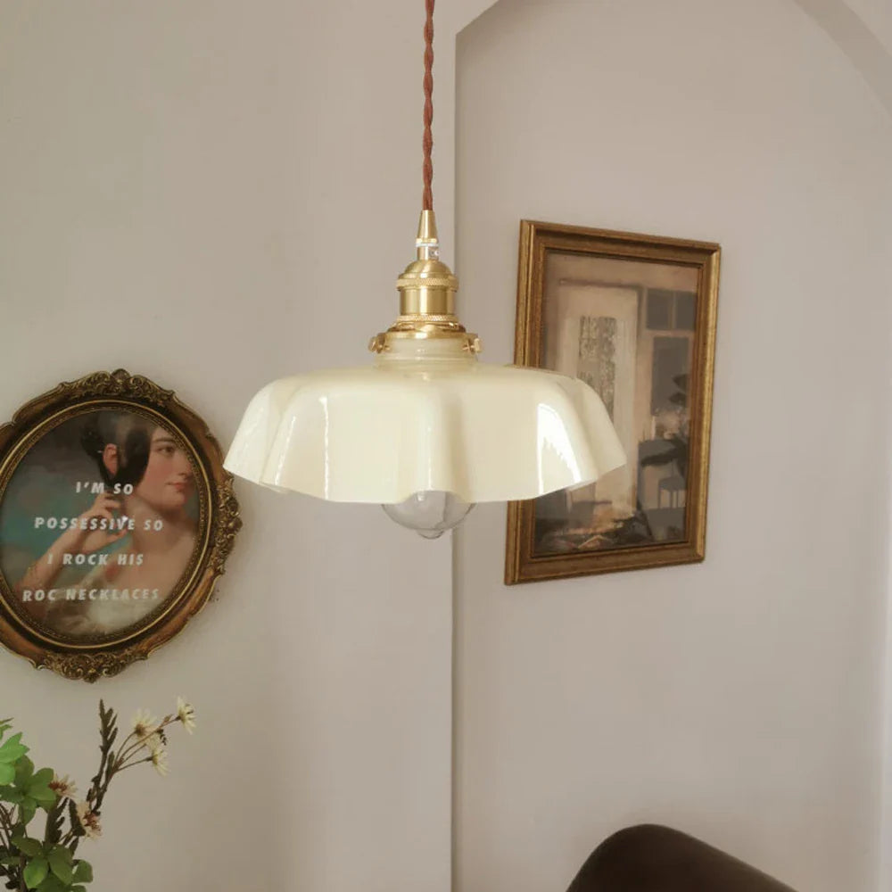 Afralia™ Retro Nordic Glass Pendant Light, Colorful Living Room Hanging Lamp