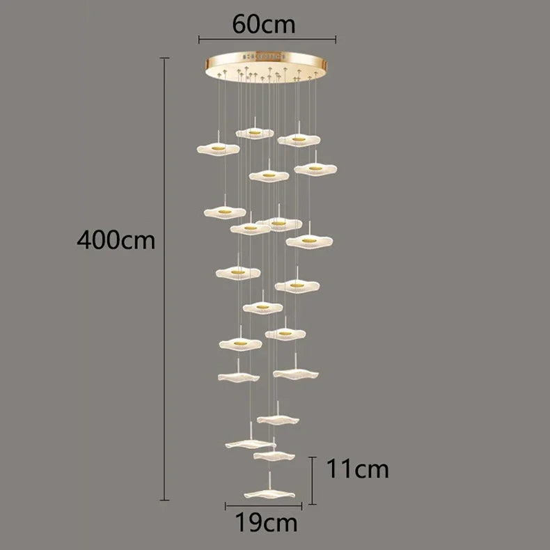 Afralia™ Crystal Chandelier Stair Pendant Lamp Living Room Pendant Lights Interior Lighting