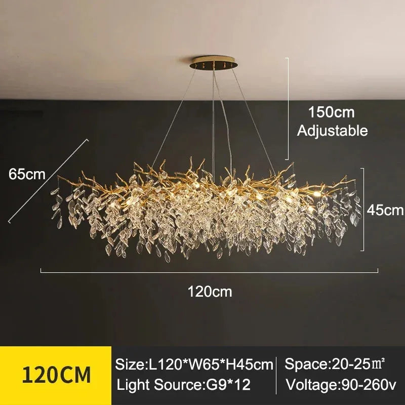 Afralia™ Crystal Ceiling Chandelier LED Pendant Lamp for Home Decor