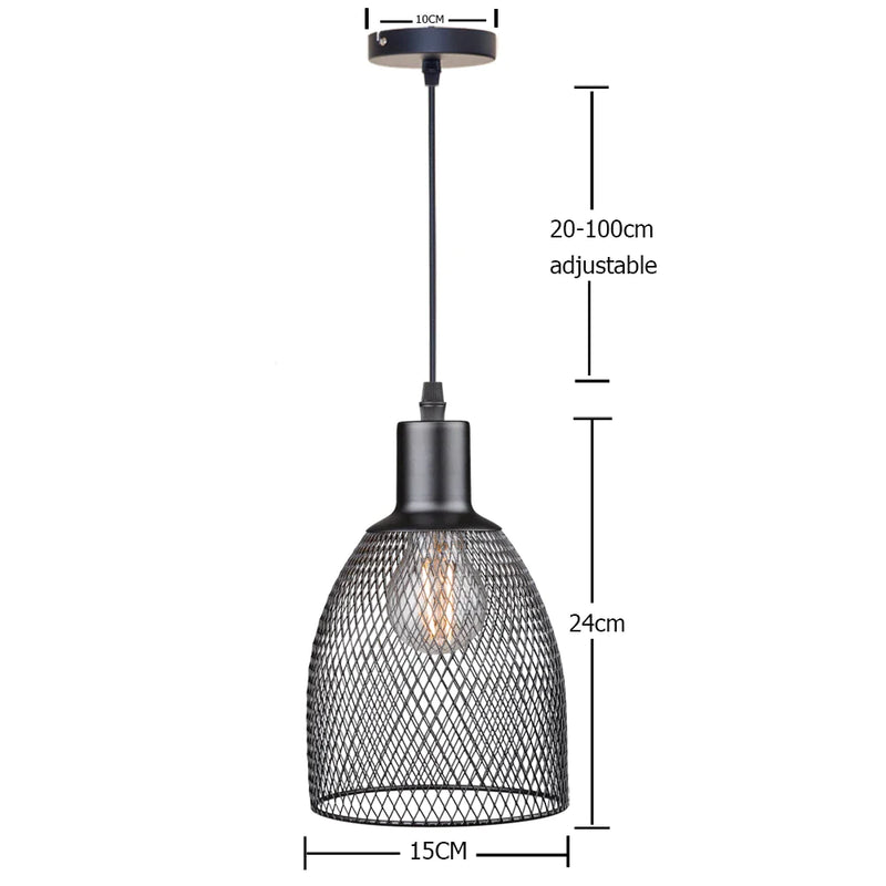 Afralia™ Cage Bell Pendant Light for Retro Living Room Kitchen Vintage Ceiling Lamp