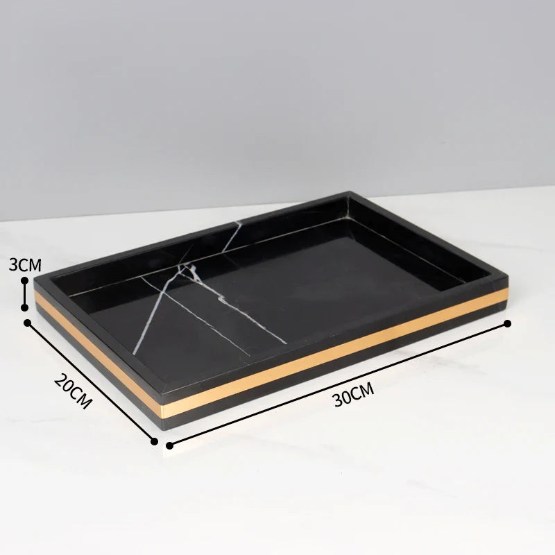 Afralia™ Nero Marquina Marble Bathroom Set - Golden Luxury Bathroom Accessories