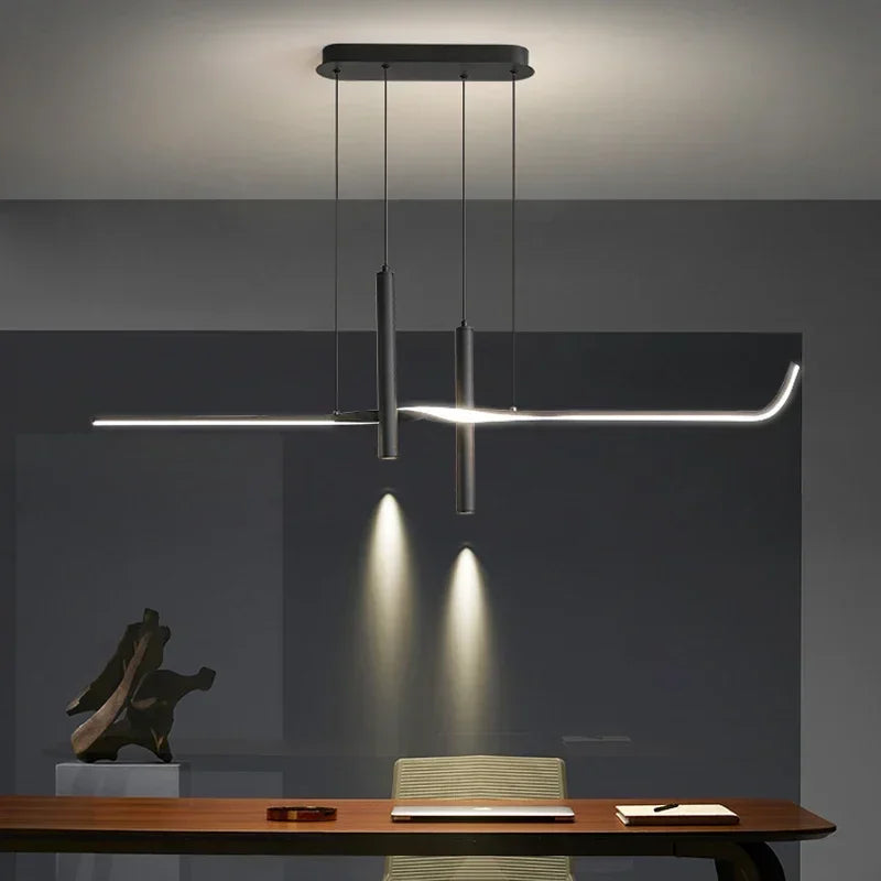 Afralia™ White Black LED Pendant Light Island for Home Decor Indoor Lighting