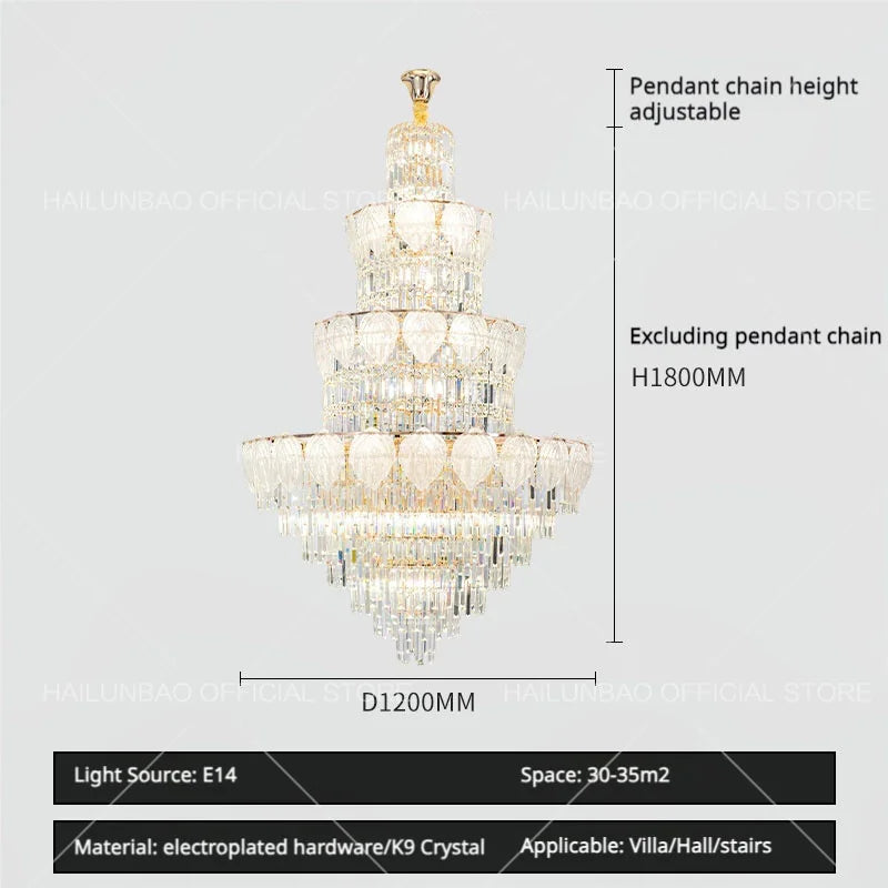 Afralia™ Crystal Duplex Villa Chandelier: Elegant Loft Apartment Light Luxury for Fashionable Living Rooms.