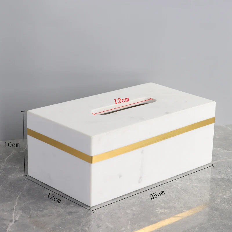 Afralia™ White Marble Gold Bathroom Set