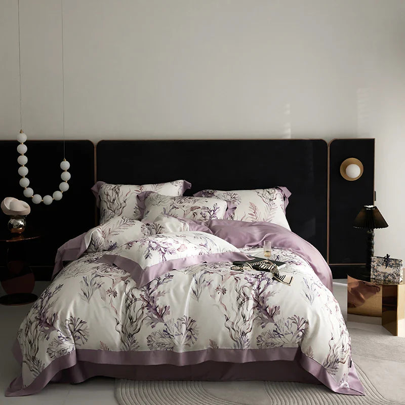 Afralia™ Eucalyptus Fiber Bedding Set: Duvet Cover, Bed Sheet, Fitted Sheet, Pillowcases