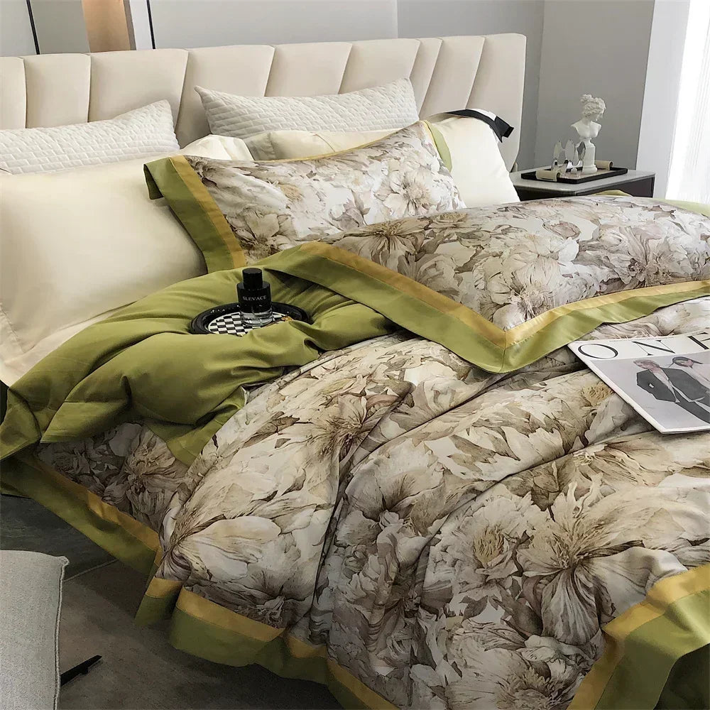 Afralia™ Luxury 1000TC Egyptian Cotton Bedlinens Queen King RU Size Set