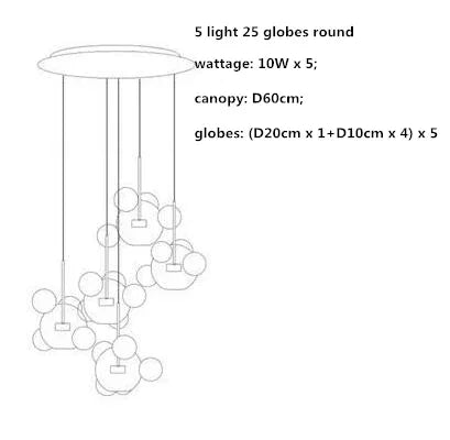 Afralia™ Modern Clear Glass Globe LED Pendant Light - Micky Copper Hanging Lamp