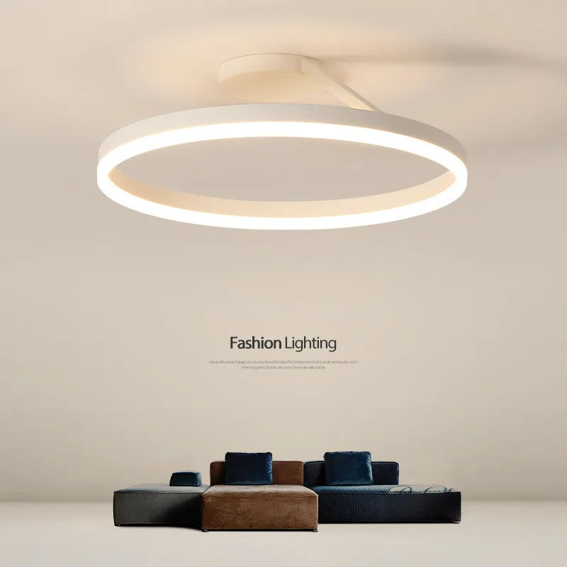 Afralia™ Minimalist Nordic LED Ceiling Chandelier in White/Black Aluminium