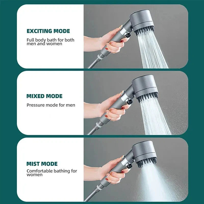 Afralia™ 3 Modes High Pressure Handheld Shower Head - Water Saving Massage Adjustable