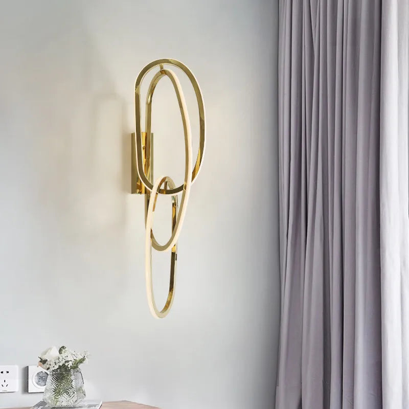 Afralia™ Gold LED Wall Sconce Dimmable Lighting Fixture Polished Steel Modern Luminarias