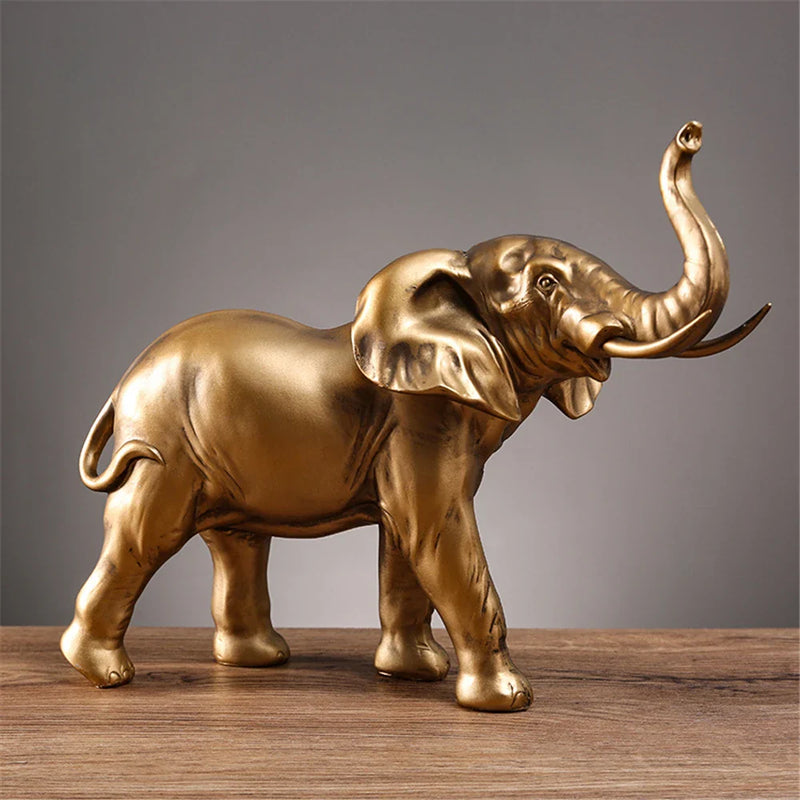 Afralia™ Elephant Resin Sculpture: Luxury Animal Statue for Home & Office Decor