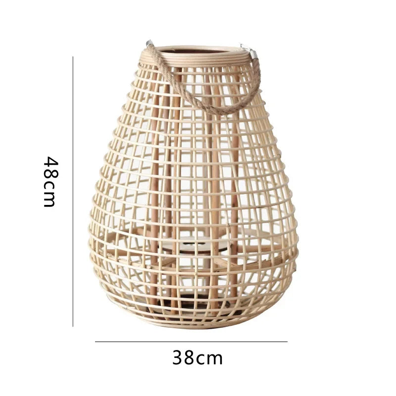 Afralia™ Wood Stand Candle Holders Japanese Nordic Style Lantern Modern Home Decor