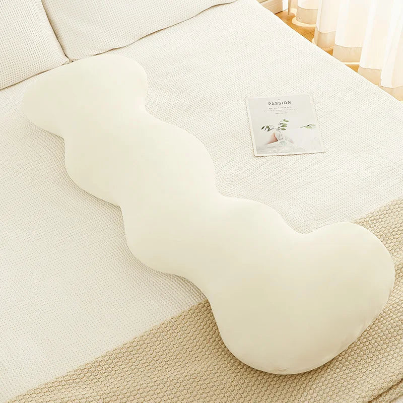 Afralia™ Ice Cream Wavy Soft Plush Pillow for Girls Bedroom & Sofa