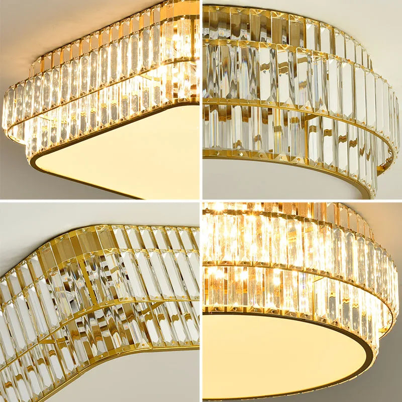 Afralia™ Crystal LED Ceiling Lamp for Living Room Bedroom Study