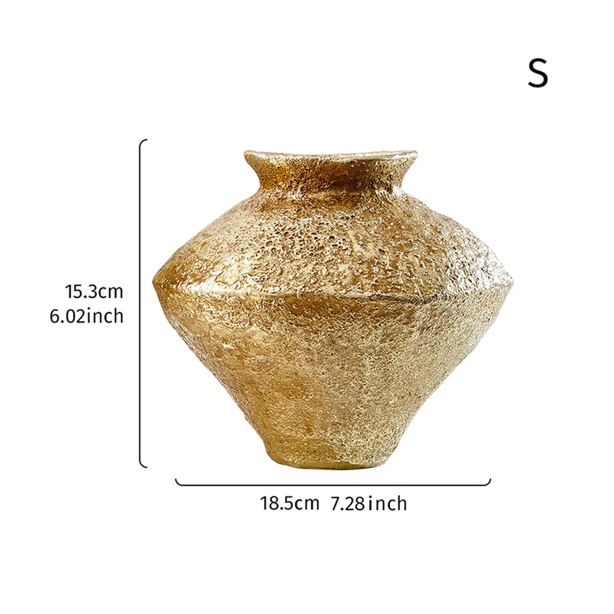Afralia™ Golden Vase Resin Handicraft Flower Arrangement Home Decor Bouquet Accent