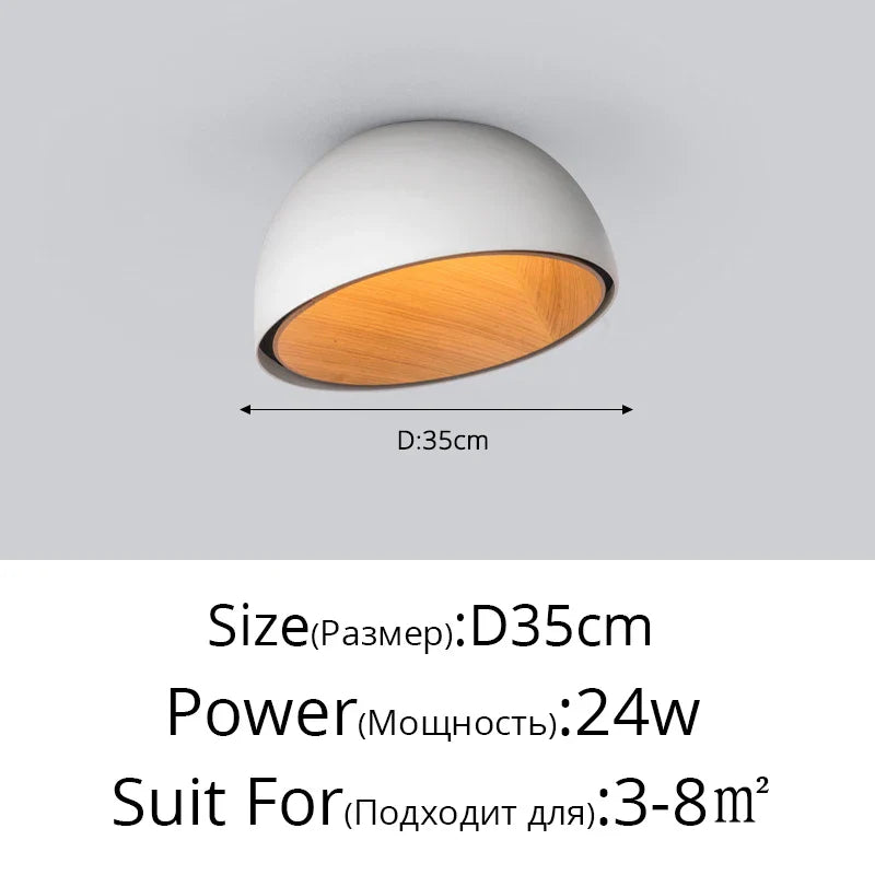Afralia™ Wood Grain Bevel Ceiling Lamp for Corridor Bedroom Living Room