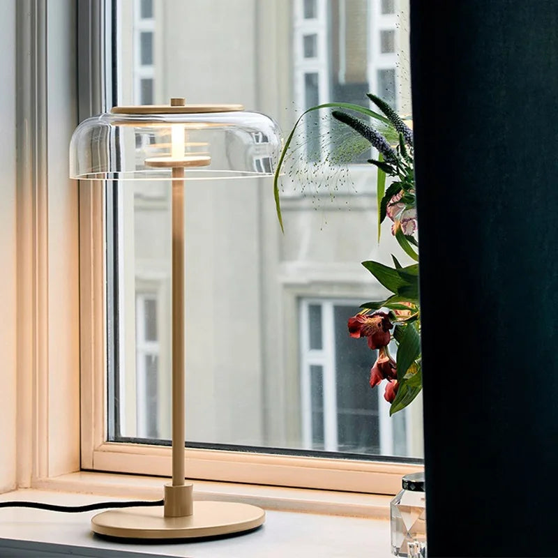 Afralia™ Nordic Designer Glass LED Table Lamp for Bedroom