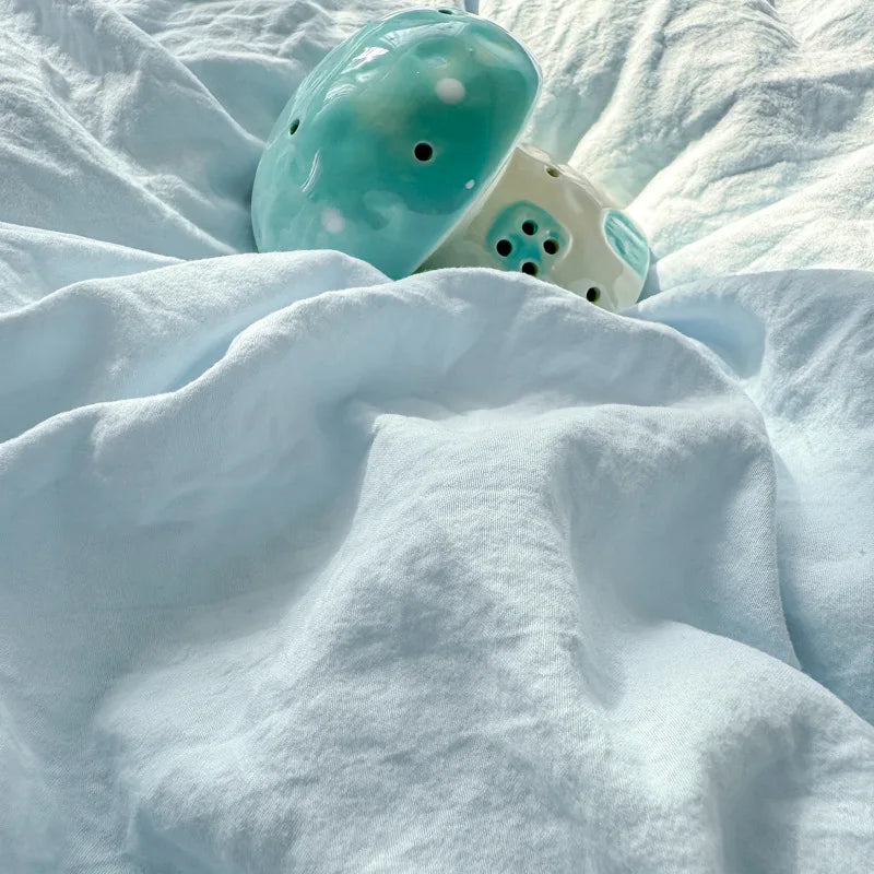 Afralia™ Cartoon Towel Embroidery Bedding Set - Queen Size Bedclothes