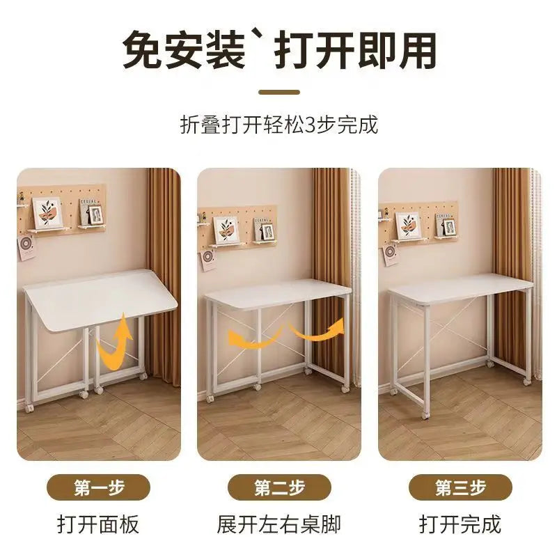 Afralia™ Compact Foldable Table: Removable, Space-Saving, Portable, No Installation Rectangular Model
