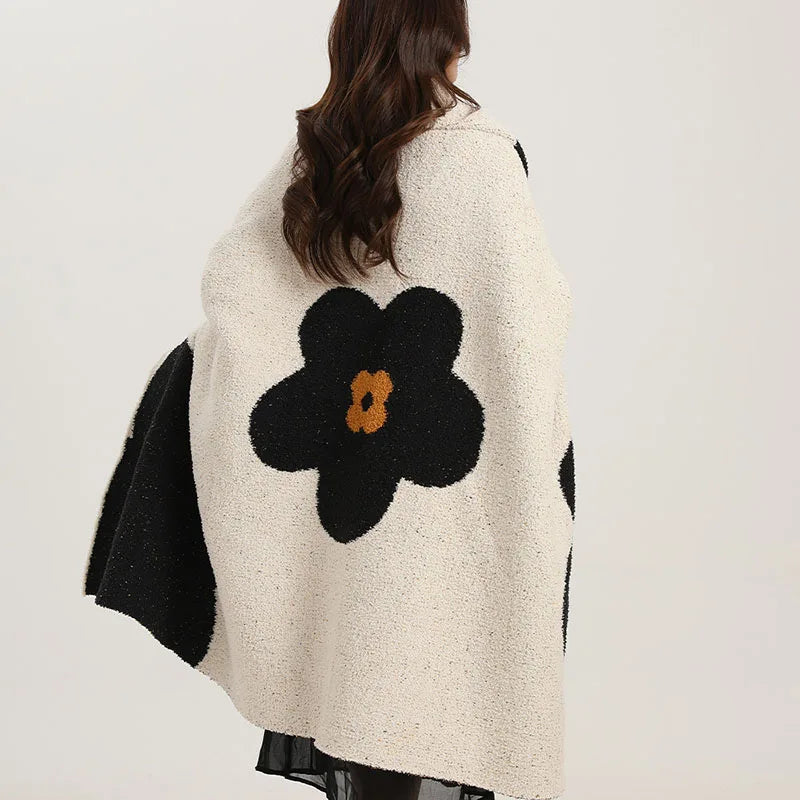 Afralia™ Sunflower Fleece Sofa Blanket: Luxe, Cozy Airplane Shawl & Bed Cover