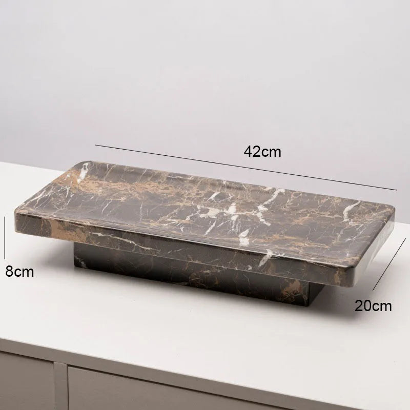 Afralia™ Marble Serving Tray & Fruit Bowl Set for Elegant Living Spaces