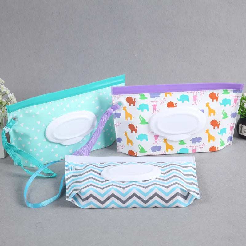 Afralia™ Wet Wipes Clamshell Case with Snap Strap - Eco-Friendly Baby Cleaning Wipes Container