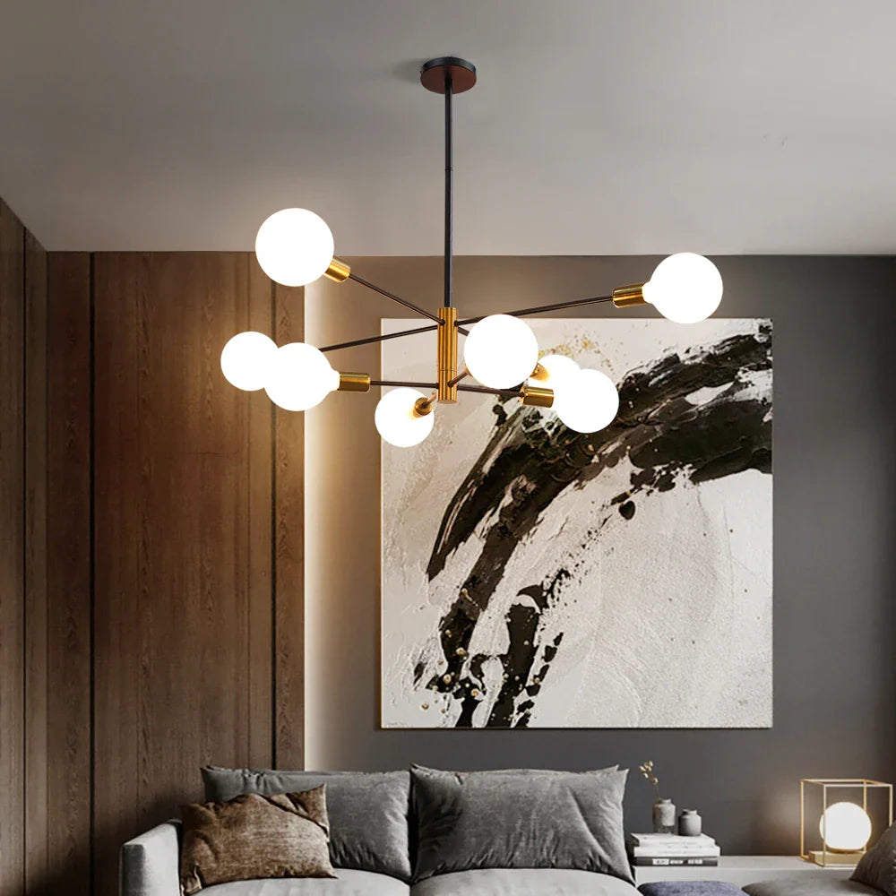 Afralia™ Modern Nordic Black LED Chandelier for Home Decor - Ceiling Lamp