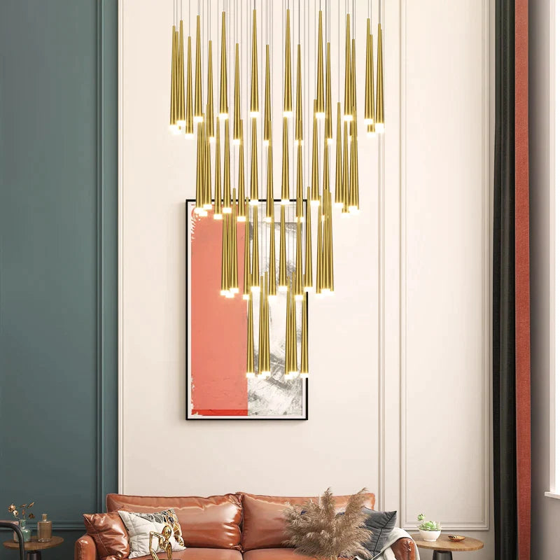 Afralia™ LED Staircase Chandeliers: Modern Luxury for Living Room, Hall, Villa.