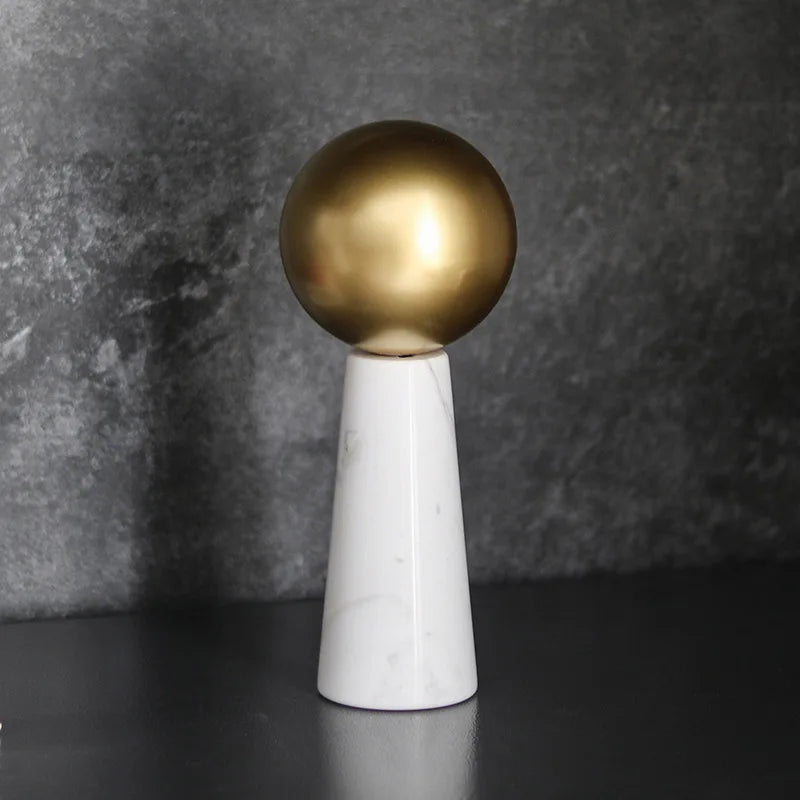 Afralia™ Golden Ball Marble Cone Metal Spherical Ornaments