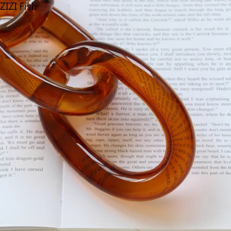 Afralia™ Twisted Knot Glass Chain Ornaments for Desk Decoration and Room Aesthetic