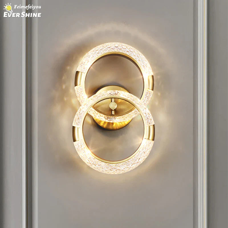 Afralia™ Crystal Nordic Wall Sconce for Home Decoration, Bedside Bedroom Lamp