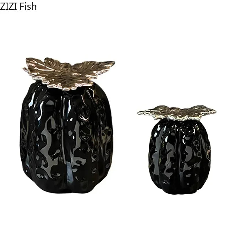 Afralia™ Pumpkin Ceramic Storage Jar with Lid | Modern Home Decor Solution