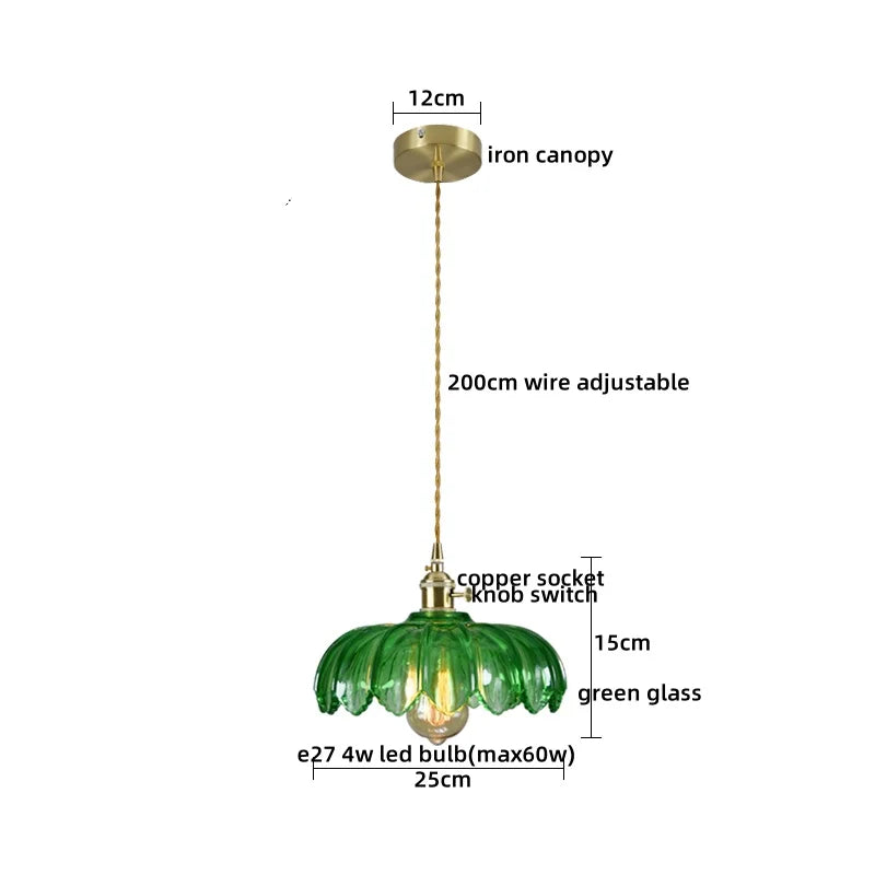Afralia™ Copper Glass LED Pendant Lamp for Dining Living Room Bedroom Bar Nordic Style Hnaging Light