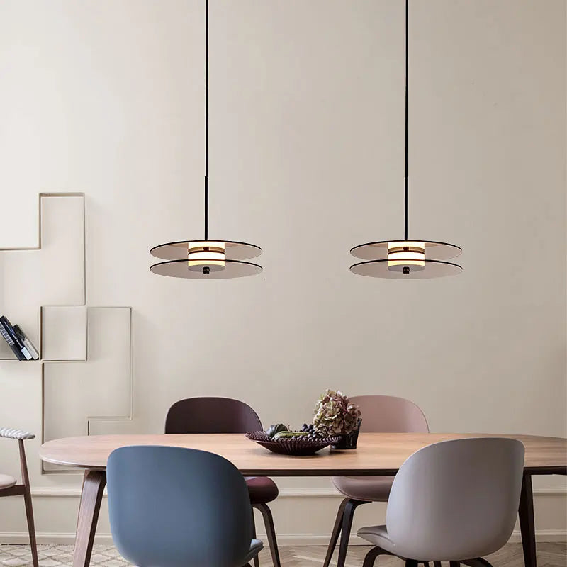 Afralia™ Nordic Glass Disc LED Pendant Lights for Bedroom, Dining, and Indoor Lighting